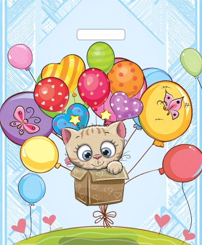 Пакет ПЭ с вырубной ручкой 38х45+3см (х50) (Шаролет), ВУР62390