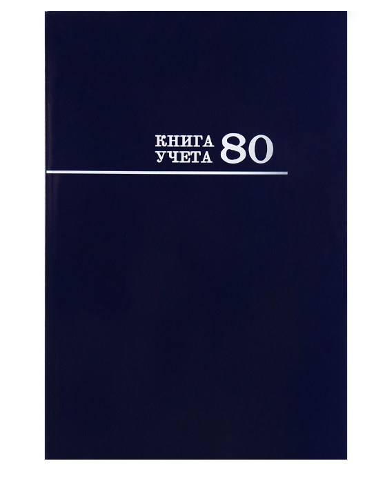 Книга учёта 80л. СИНЯЯ, клетка , переплёт 7БЦ, глянц.ламин., блок-офсет, 200х298, 80-8668