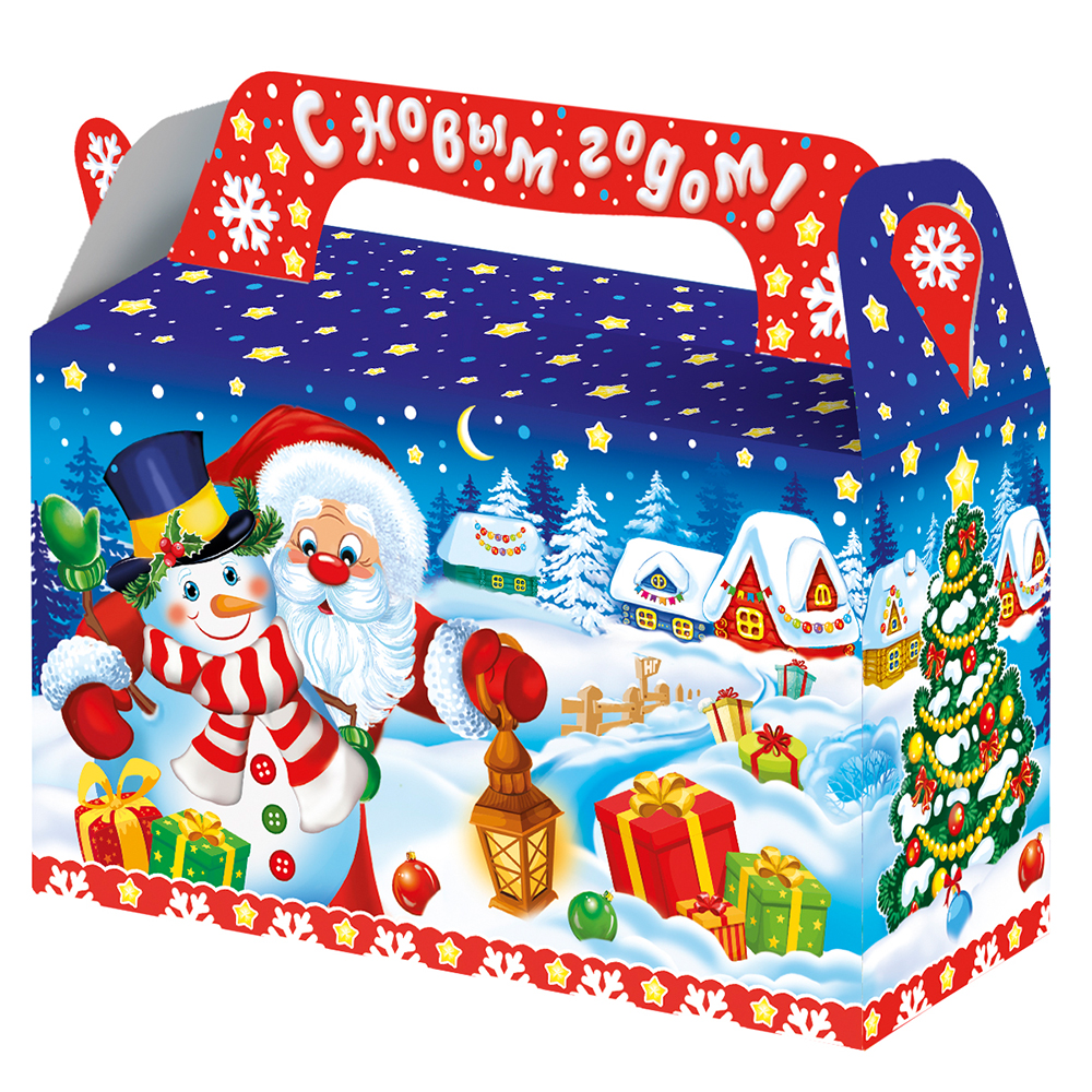 Новогодняя упаковка 'Зимушка' 500 г, картонная подарочная коробка, 15010612