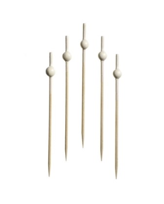 Пика 'Жемчужина белая' бамбук,12 см, (100 шт;уп), ПОС33090