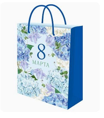 Пакет подарочный с глянц.лам 26,4х32,7x8 см (L) Красивые гортензии,128 г (собс.разр.), ППК-7686