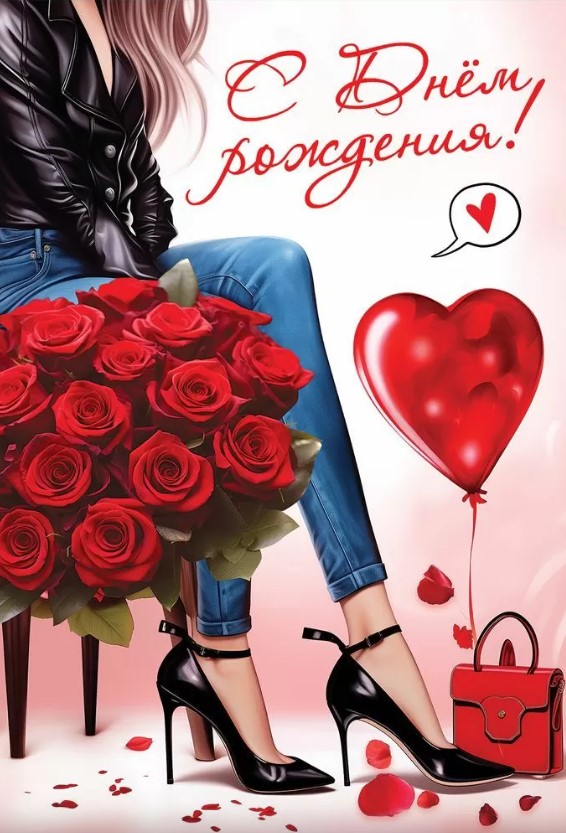 Открытка А5, 'С днем рождения', 50000126