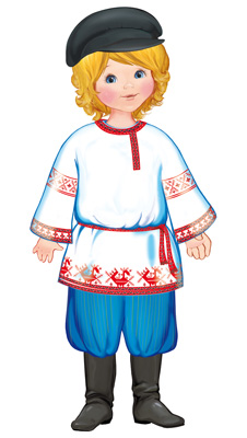Плакат вырубной А3, Мальчик в русском костюме, Ф-9318