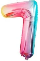 Шары фольга Цифры 40' градиент,'7' , 108 см. Ц02-07