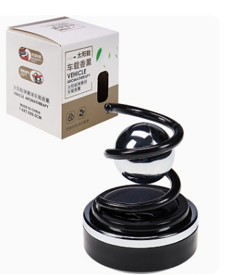 Ароматизатор в автомобиль на солнечной батарее Шар, 58х58 мм, черный, АВТ-8473