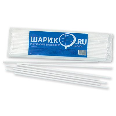 Палочка-держатель для воздушных шаров, белая, пластиковая, (100 шт;уп), 52380100В