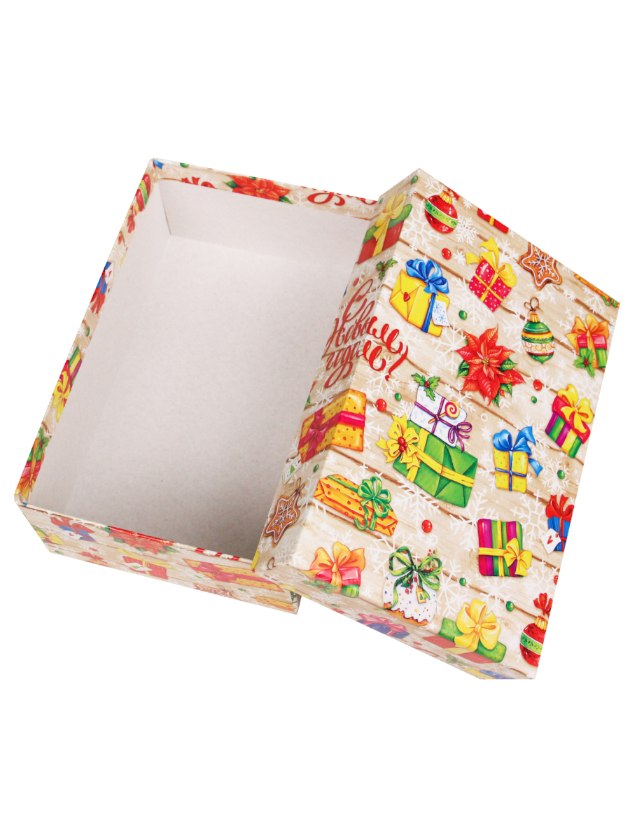 Коробка подарочная Miland 'Новогоднии подарки', 24х14х5 см., прямоугольная (Серия 5в1), 1659