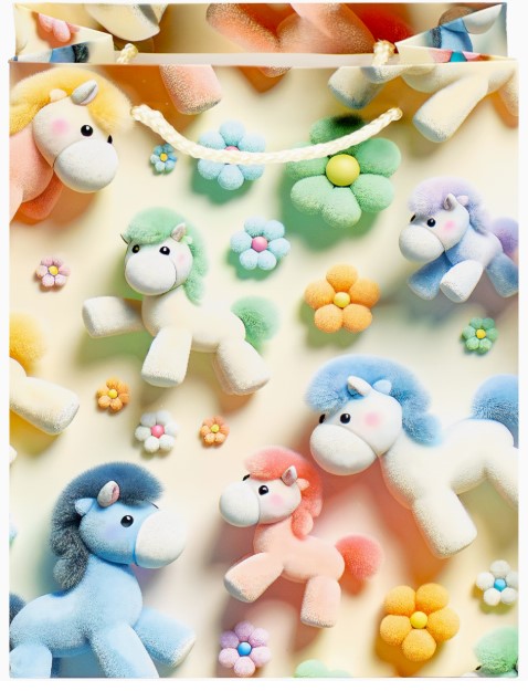 Пакет подарочный с мат. лам. 18х23х10 см (М), Пушистые пони, 210 г;м2, ППК-7576