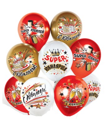 Шар латексный 12', Super юбилярша', металлик, ассорти (25 шт;уп), 3AVP-026