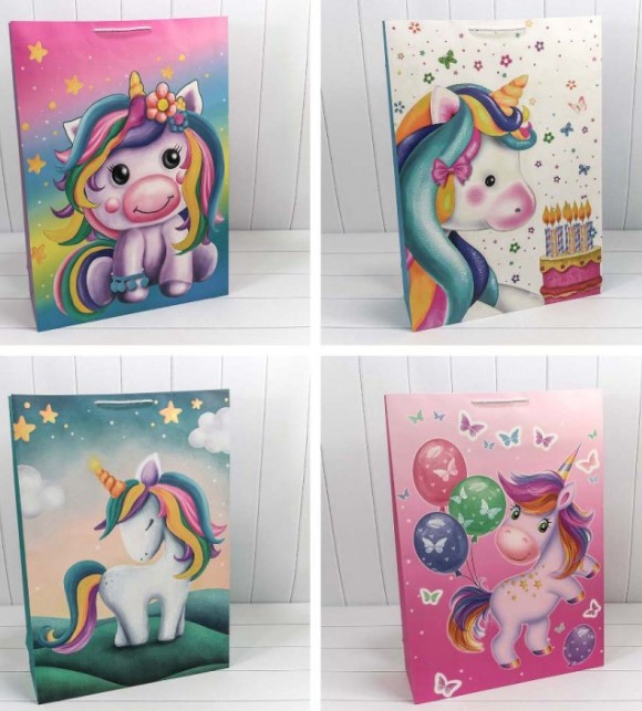 Пакет подарочный 'Единорог', микс 51х72х18, 000117U