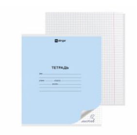 Тетрадь А5, 12л., клетка, Alingar, скрепка, мелованный картон, Голубая, AL7213/10   