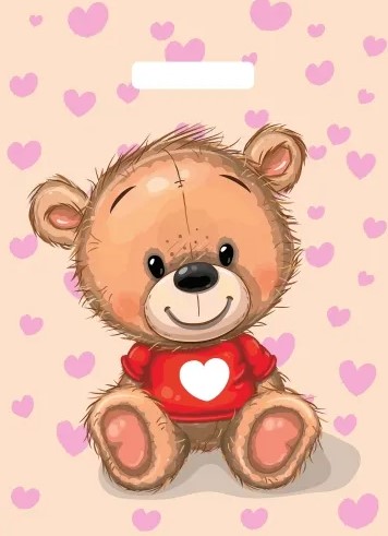 Пакет ПЭ с вырубной ручкой 29х40см (35) (Медвежонок), ВУР59025