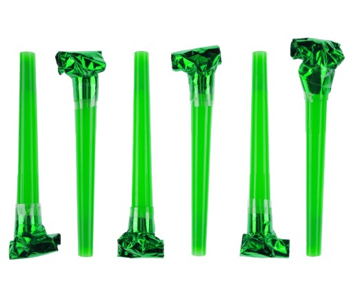 Карнавальные язычки гудки, Шумчики, Зеленый, 11 см, 6 шт. в упак, 6232254н-й