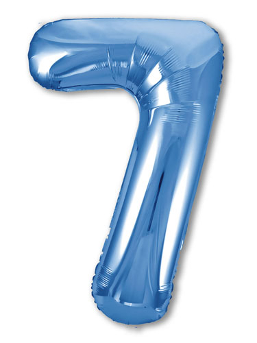 Шар фольга Agura Slim, цифра 7 'Синий', 40', индивид. уп., европодвес, 756447