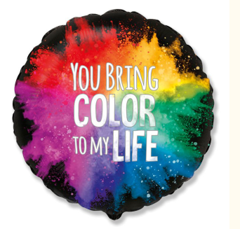 Шар фольга "18" Круг, Краски жизни, 401599