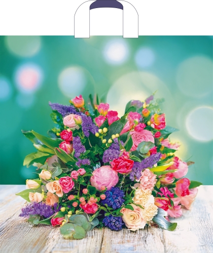 Пакет ПЭ с петлевой ручкой 45x45+3см (х25) (Цветочная композиция), ПТЛ66463