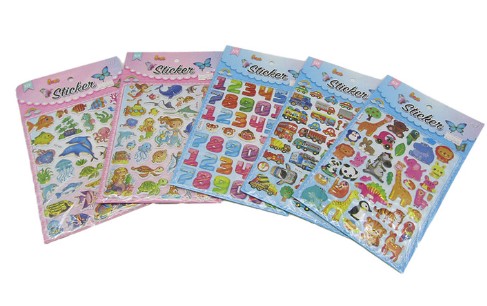 Наклейки на блистере А5, дизайн ассорти, НК-А5