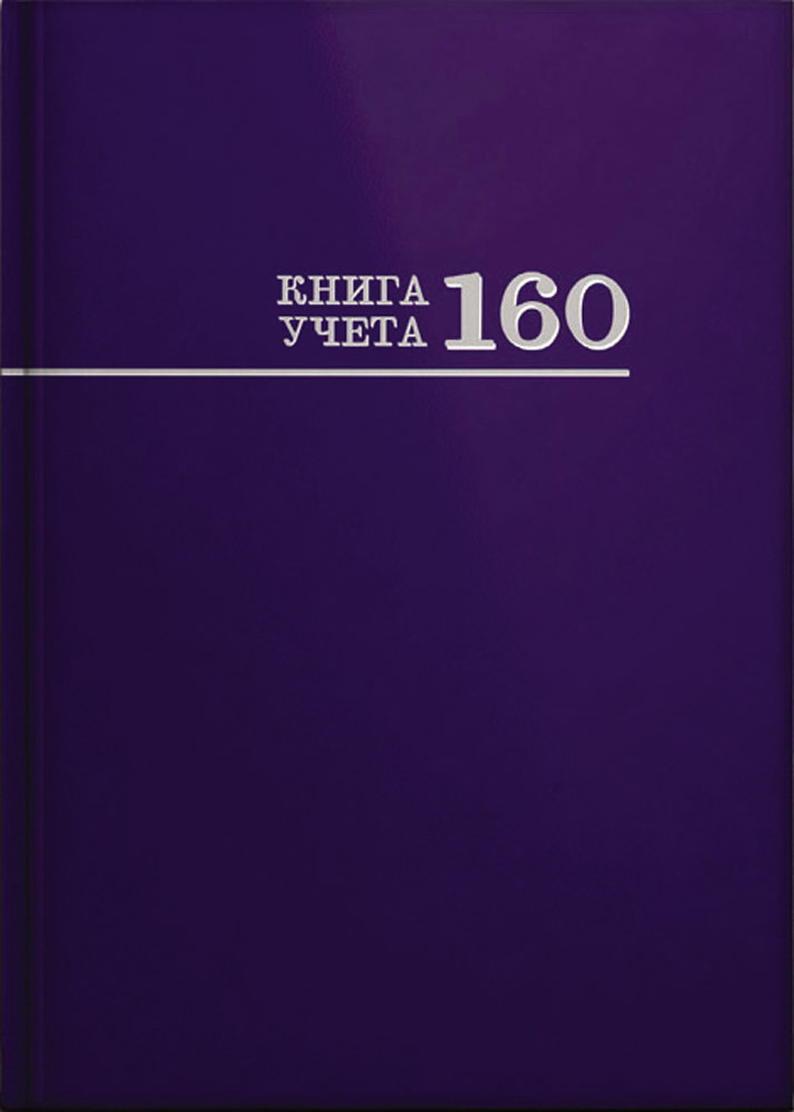 Книга учёта 160л. СИНЯЯ, клетка , переплёт 7БЦ, глянц.ламин., блок-офсет, 200х298, 160-8673