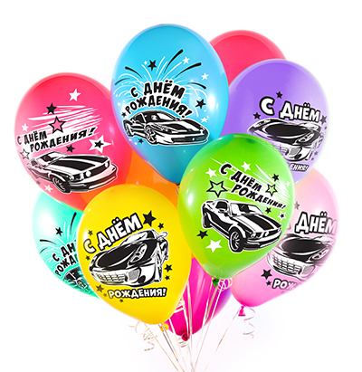 Шар латексный АВ-Принт 'С днем рождения' 12', пастель, ассорти,50 шт. упак., 4AVP-053
