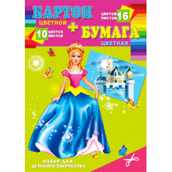 Набор для детского творчества А4 Prof-Press Принцесса и замок картон 10л 10ц бумага 16л 16ц КБ-3920
