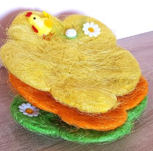 Пасхальный декор 'Корзина' 25 см, желтый SF-7862, 350-710