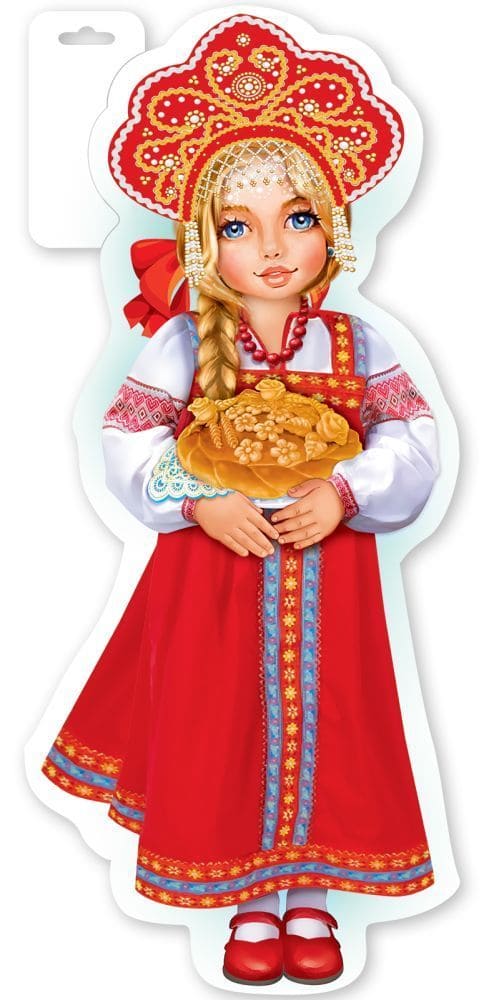 Плакат 'Девочка в русском костюме', 3001505