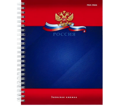 Записная книга на гребне 'Символика России', А5 , 120 листов, 120-6795