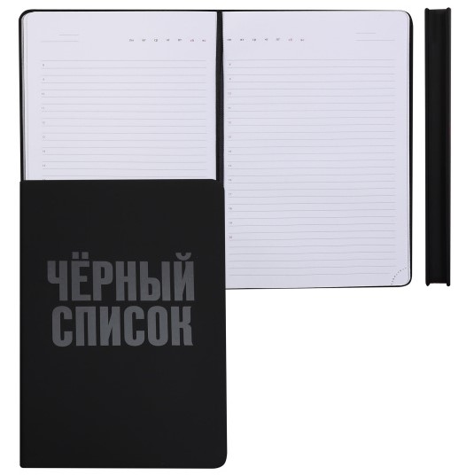 Ежедневник недатированный 'deVENTE. Black shine. Чёрный список' A5 (145 ммx205 мм) 272 стр, 2334531