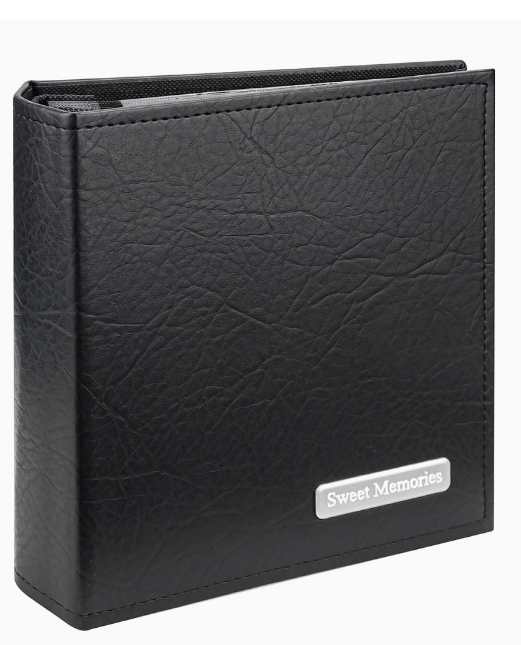 Фотоальбом на 200 фото, 50 листов экокожа, 'Строгий стиль', черный,  АФ-9391