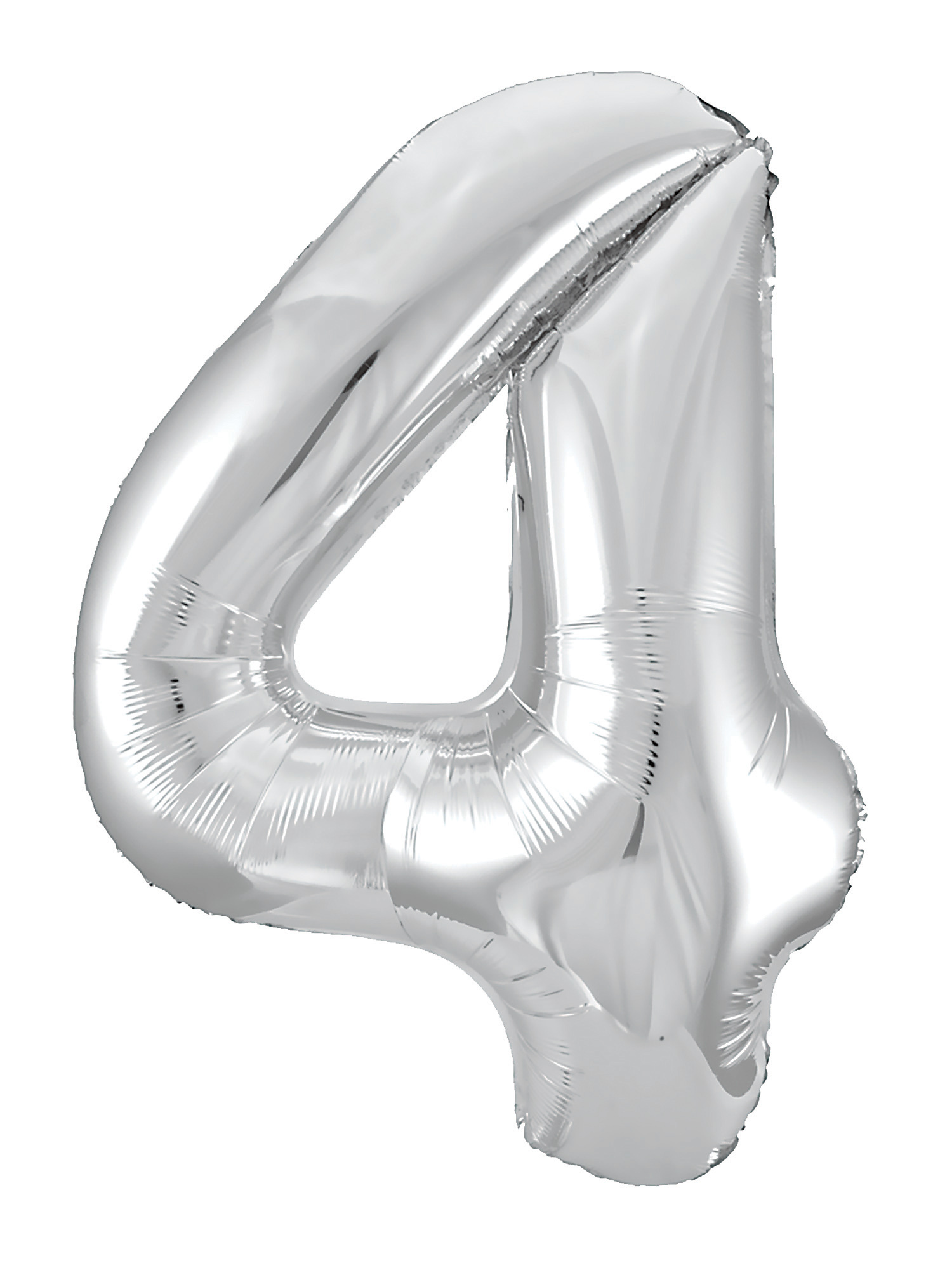 Шар фольга Agura Slim, цифра 4 'Серебро', 40', индивид. уп., европодвес, 754535