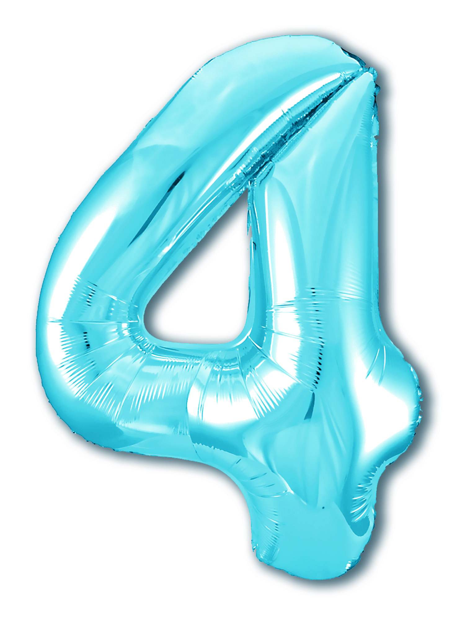Шар фольга Agura Slim, цифра 4 'Голубая', 40', индивид. уп., европодвес, 755297
