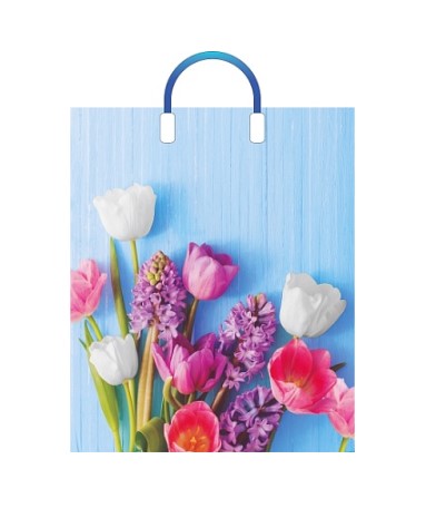 Пакет ПЭ с пластмассовыми ручками 38х45+3см (90), Цветочный уют, ПЛР67195