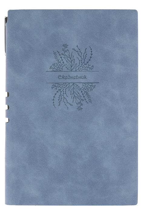 Ежедневник с шариковой ручкой, A5, 136 л. недатир. ALMERIA - ГОЛУБОЙ кожзам, 136-7625