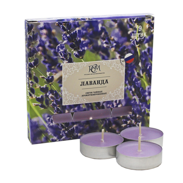 Свеча чайная РСМ Лаванда (9 шт;уп), 1300902