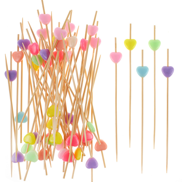 Пики Топперы, Сердечки пластик 12 см, 50 шт. 'Волна веселья', 6232396