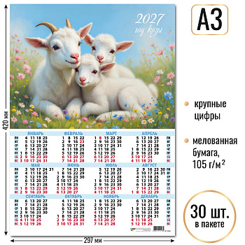 Календарь листовой А3 2027, Символ года, 10118