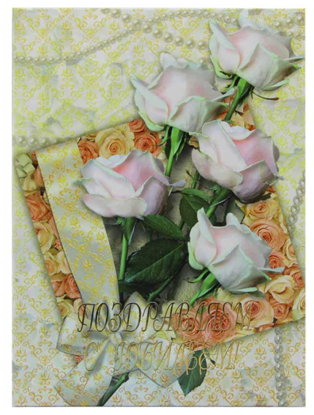 Папка адресная ламин. А4 (пухлая) 'Поздравляем с юбилеем' Нежность