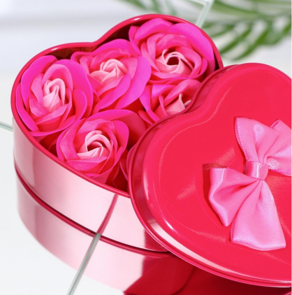 Мыльные розочки, трёхцветные, набор (6 шт;уп), 6962299