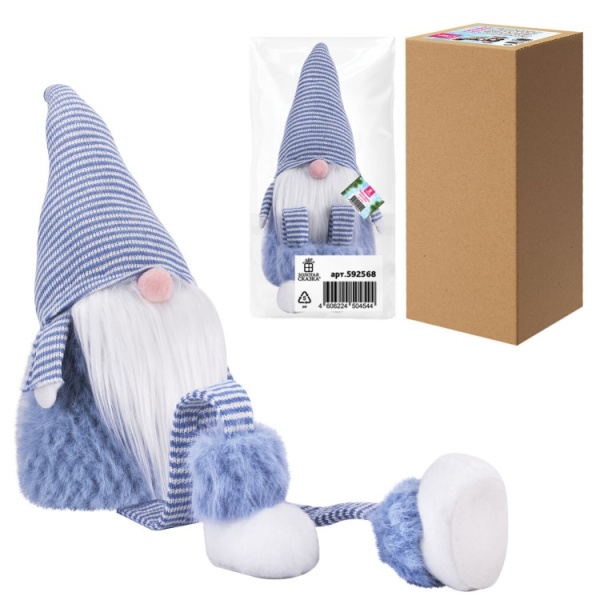 Украшение новогоднее интерьерное, 63 см, 'Гном в костюме', полиэстер, пенопласт, 592568