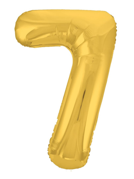 Шар фольга Agura Slim, цифра 7 'Золото', 40', индивид. уп., европодвес, 754665