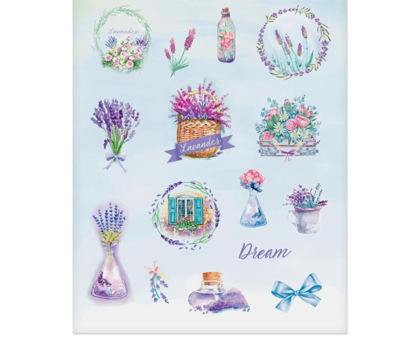 Наклейки бумажные 'Лавандовая фантазия', 11х16 см, 2834928